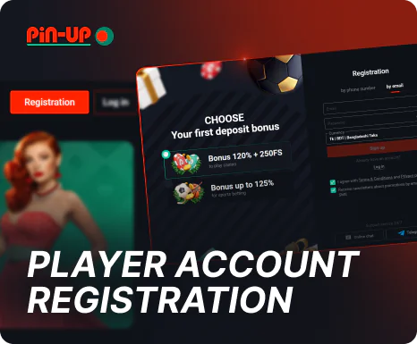 Creating an account Pin Up Bangladesh instructions